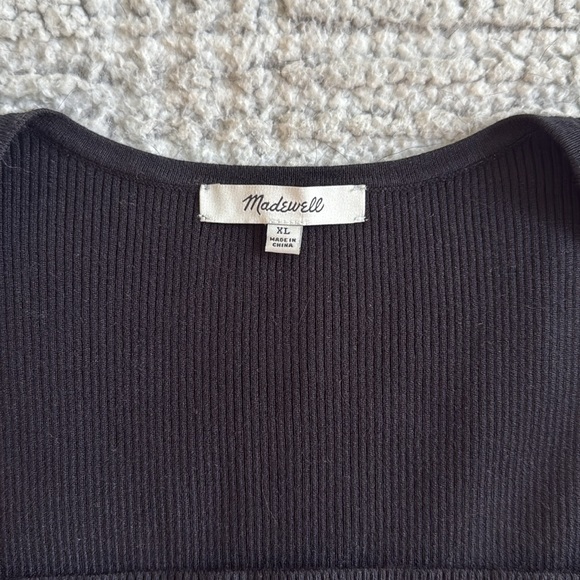 Black Madewell Long Sleeve Wide Rip Top - Picture 3 of 5